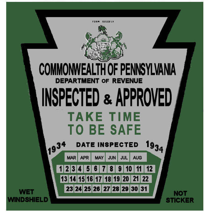 1934 Pennsylvania INSPECTION Sticker Late - $25.00 : Bob Hoyts Classic ...